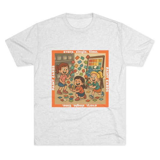 Paint Cards Tri-Blend T-shirt in Tri-Blend Heather White | 66 Percent