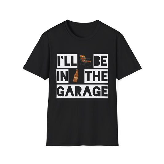 I'll Be in the Garage Cotton T-shirt in Black | 66 Percent