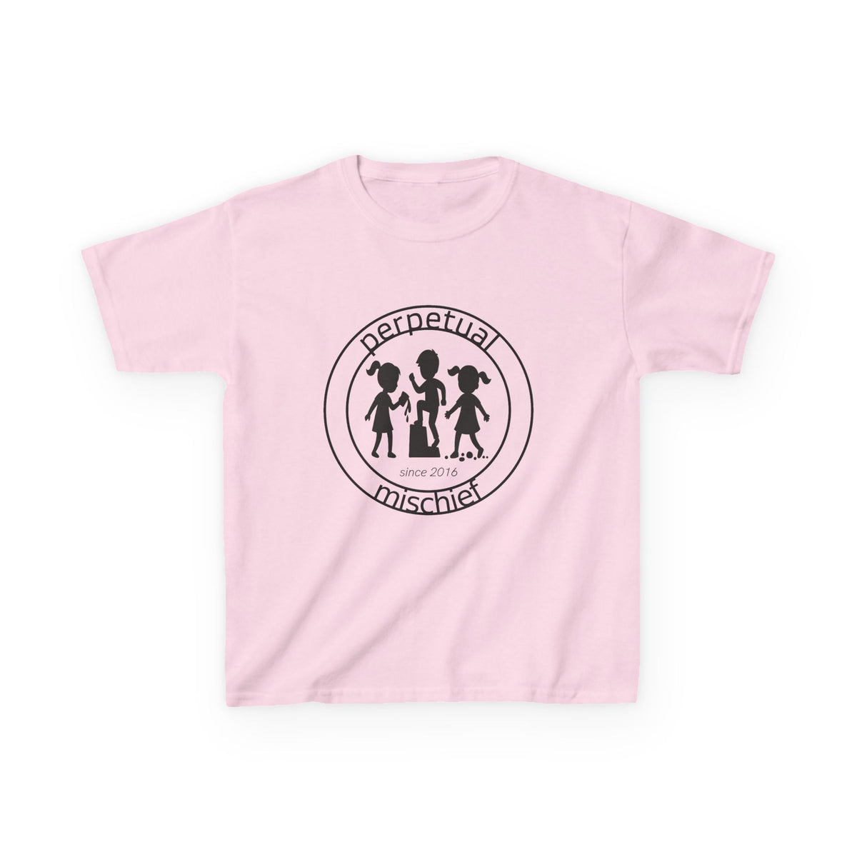 Perpetual Mischief Kids T-shirt in Light Pink | 66 Percent