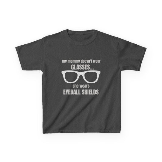 Eyeball Shields Mommy Kids T-shirt in Dark Heather | 66 Percent