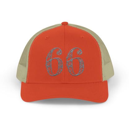 66% Snapback Trucker Hat in Rustic Orange / Khaki | 66 Percent