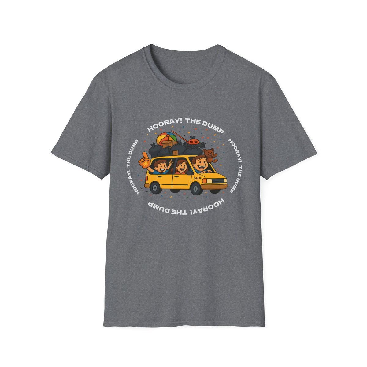 Hooray! The Dump Cotton T-shirt in Graphite Heather | 66 Percent