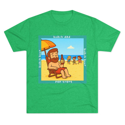 Beach Dad Beach Beer Tri-Blend T-shirt in Tri-Blend Envy | 66 Percent