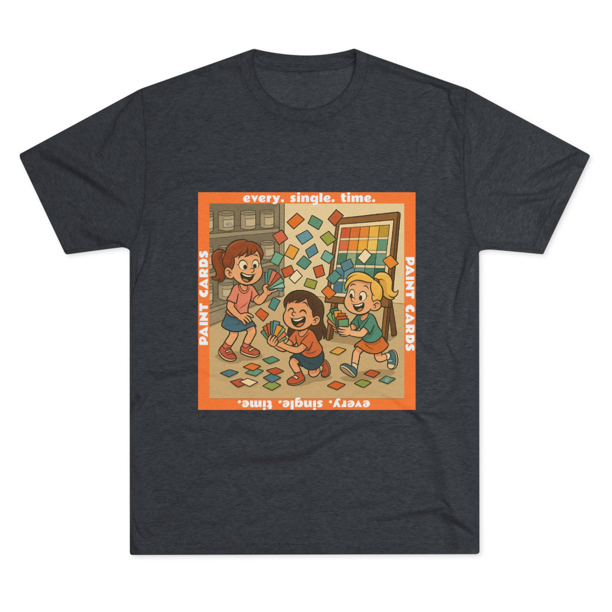 Paint Cards Tri-Blend T-shirt in Tri-Blend Vintage Navy | 66 Percent
