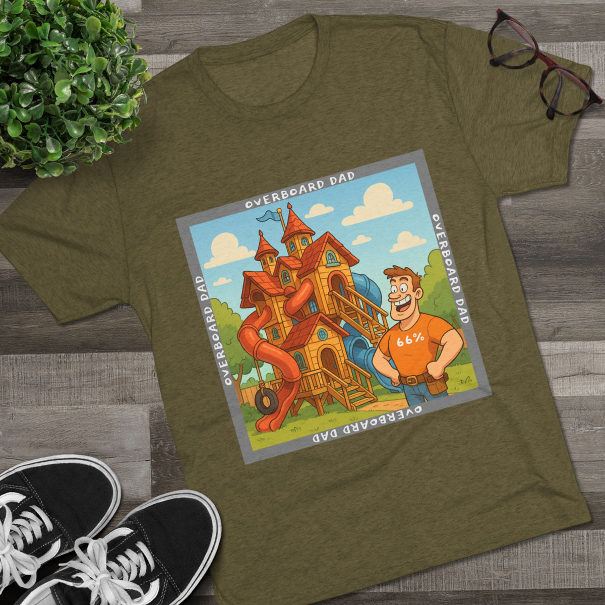 Overboard Dad Playhouse Tri-Blend Tee product view 25 - 66 Percent