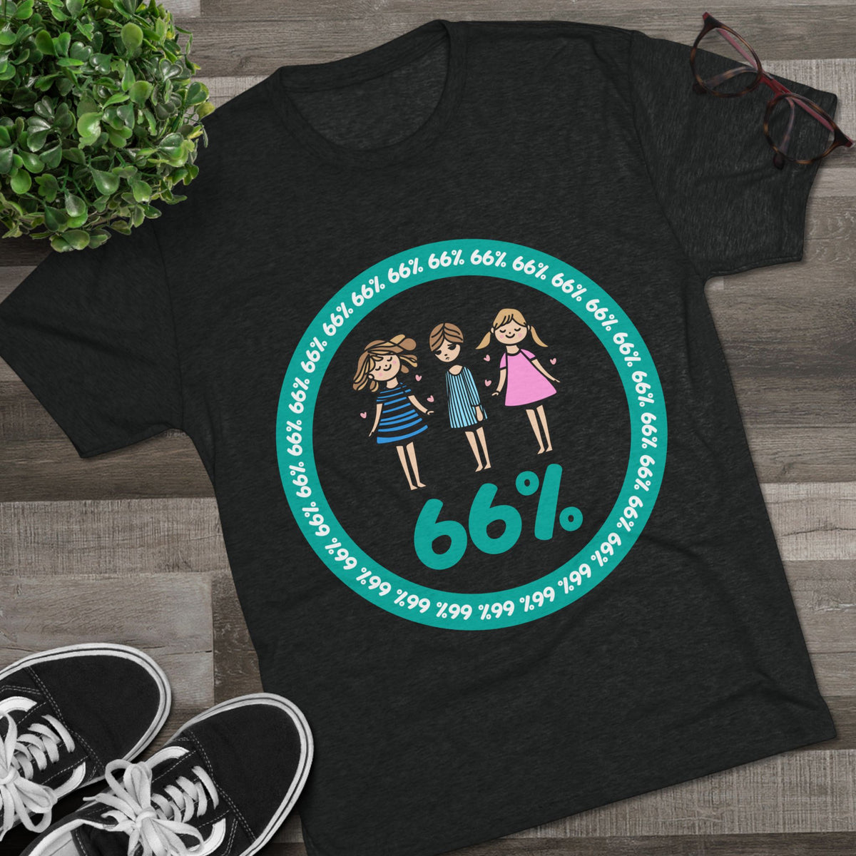 Original Design 3 Girls Tri-Blend Tee product view 13 - 66 Percent