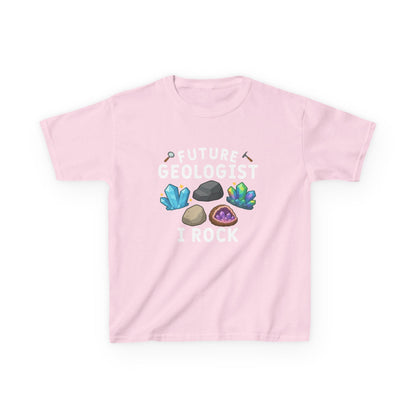 Future Geologist "I ROCK" Kids T-shirt in Light Pink | 66 Percent