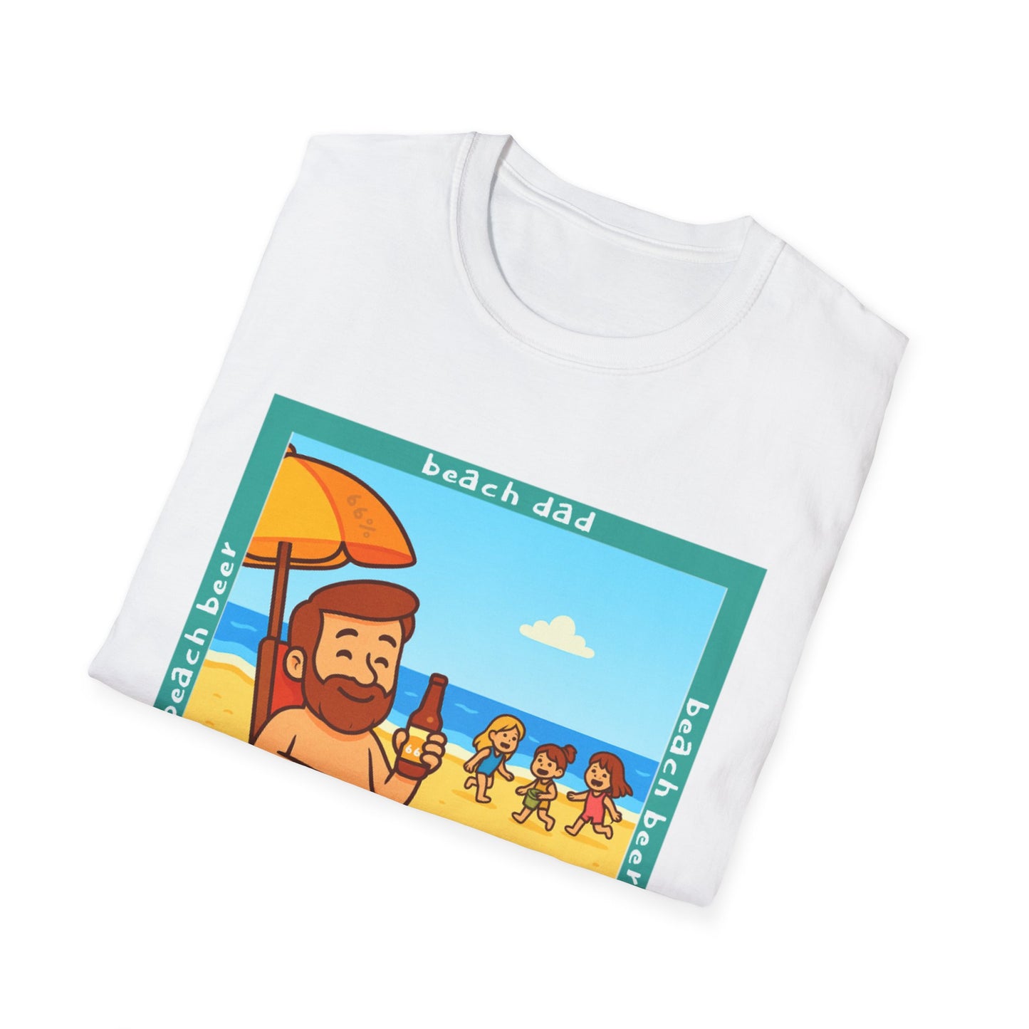 Beach Dad Beach Beer Cotton Tee - 66 Percent