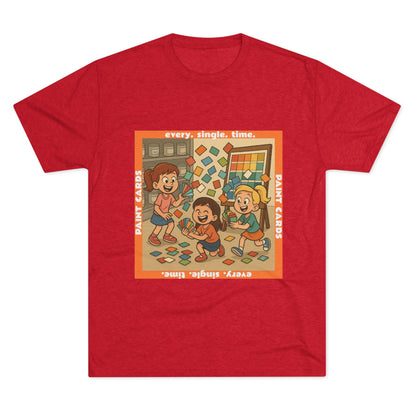 Paint Cards Tri-Blend T-shirt in Tri-Blend Vintage Red | 66 Percent