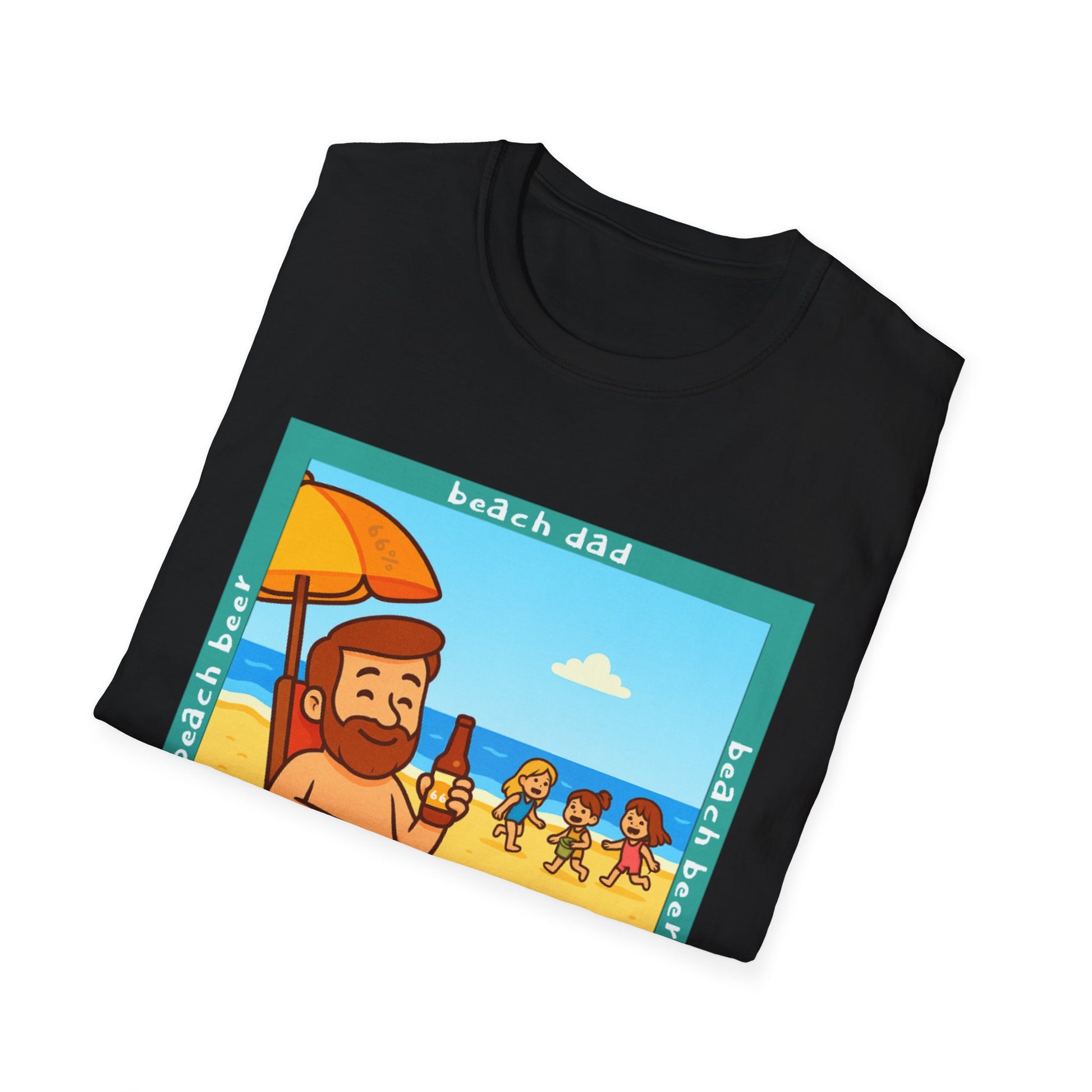 Beach Dad Beach Beer Cotton Tee - 66 Percent