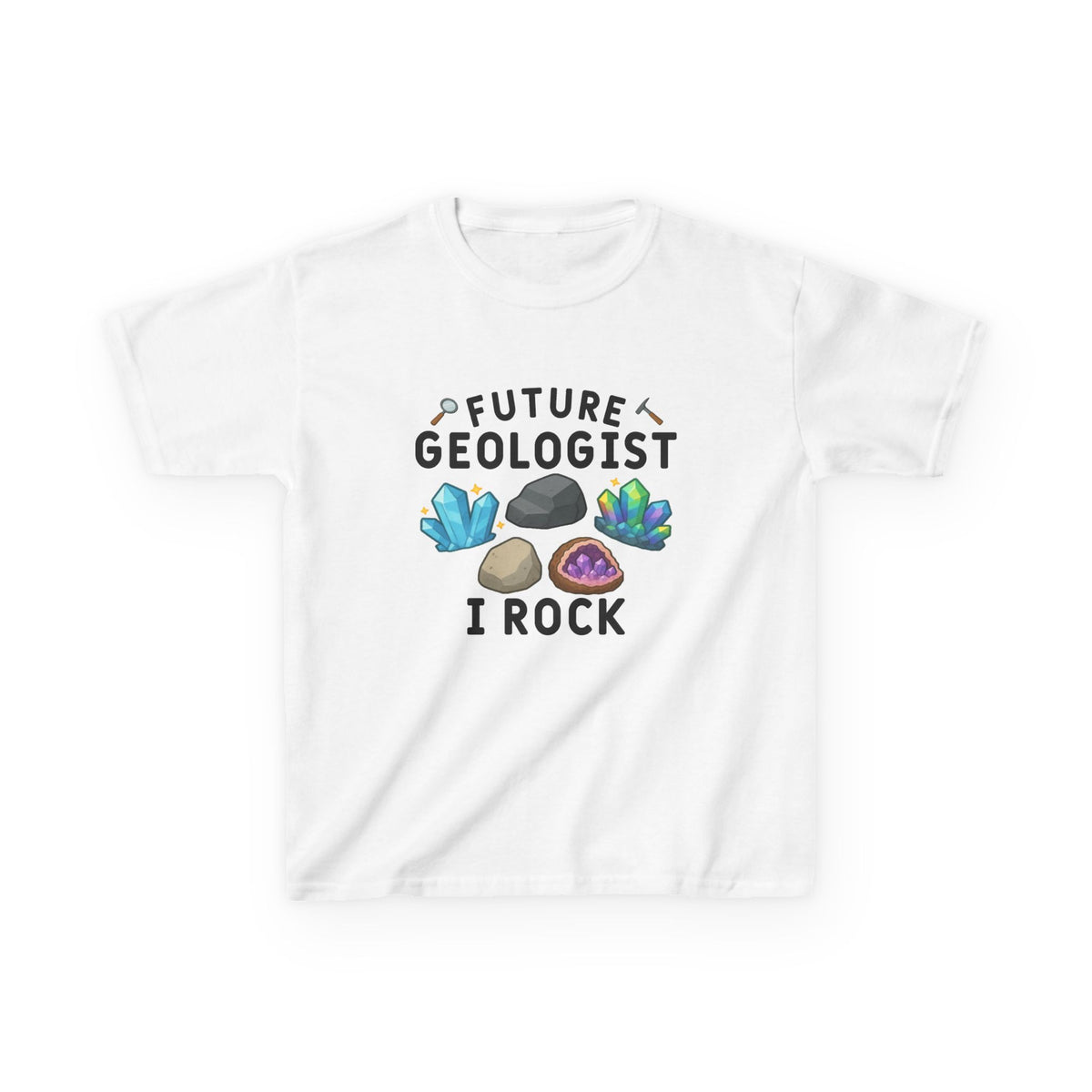 Future Geologist "I ROCK" Kids T-shirt in White | 66 Percent
