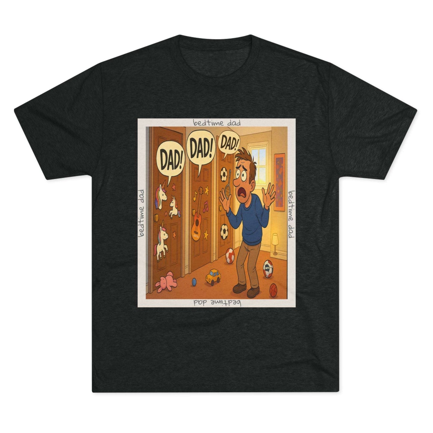 “DAAAD!” on repeat. This 66% tee is for every dad who’s survived the bedtime boss level — barely. Worn out, proud, and still undefeated.