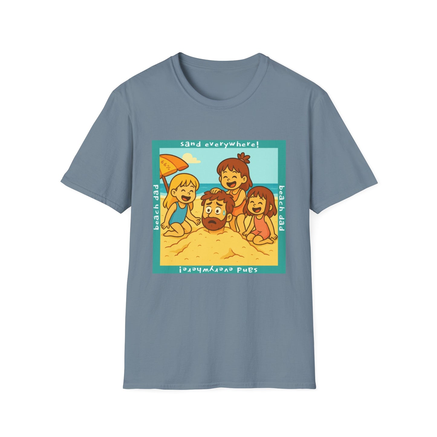 Beach Dad Buried Cotton Tee - 66 Percent