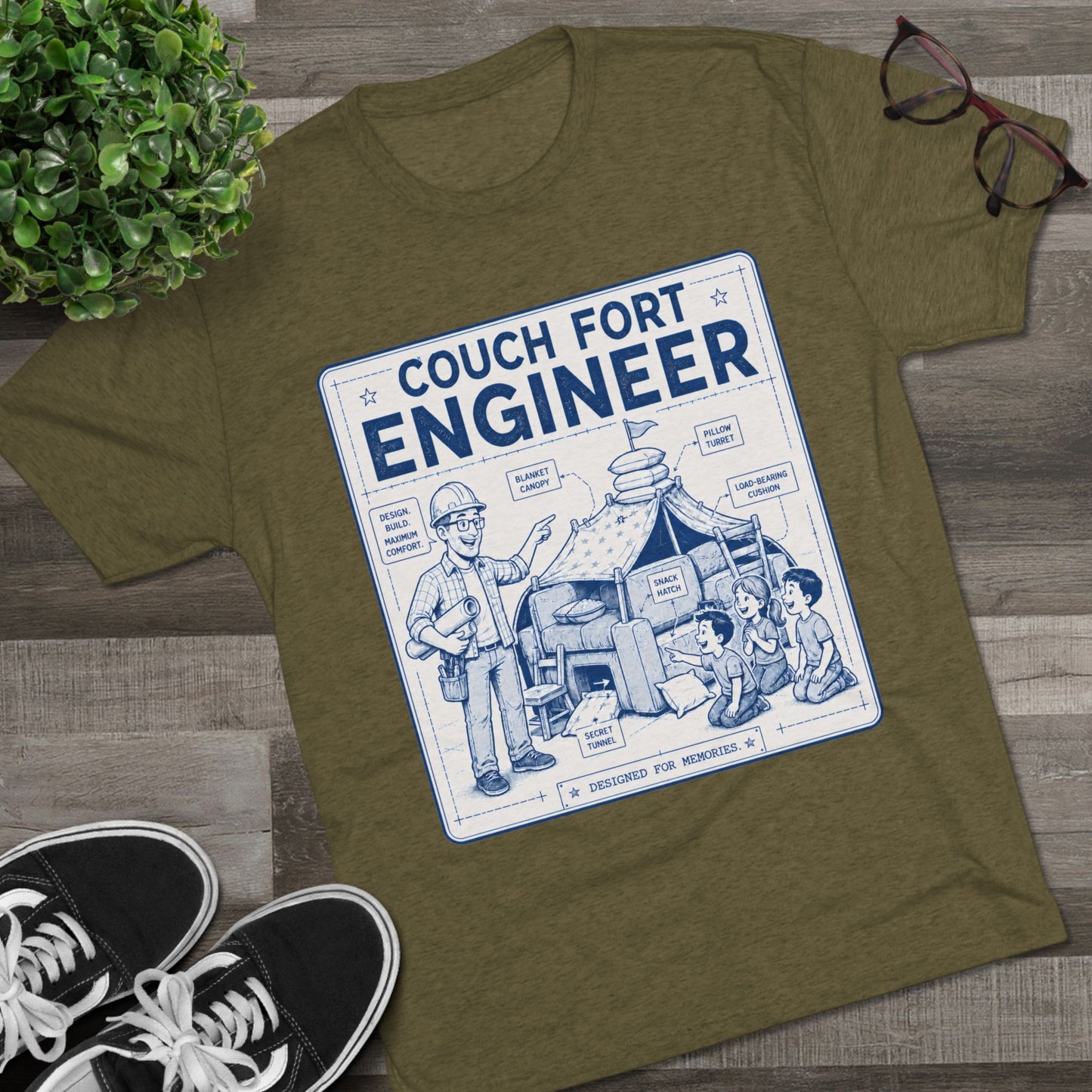 Overboard Dad Fort 66% Tri-Blend Tee