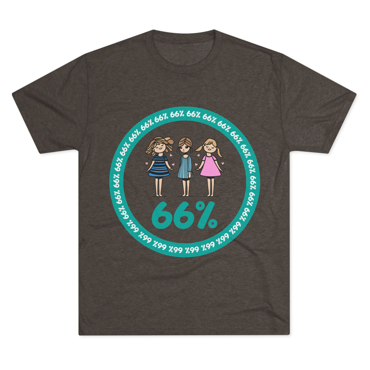 Original Design 3 Girls Tri-Blend T-shirt in Tri-Blend Macchiato | 66 Percent