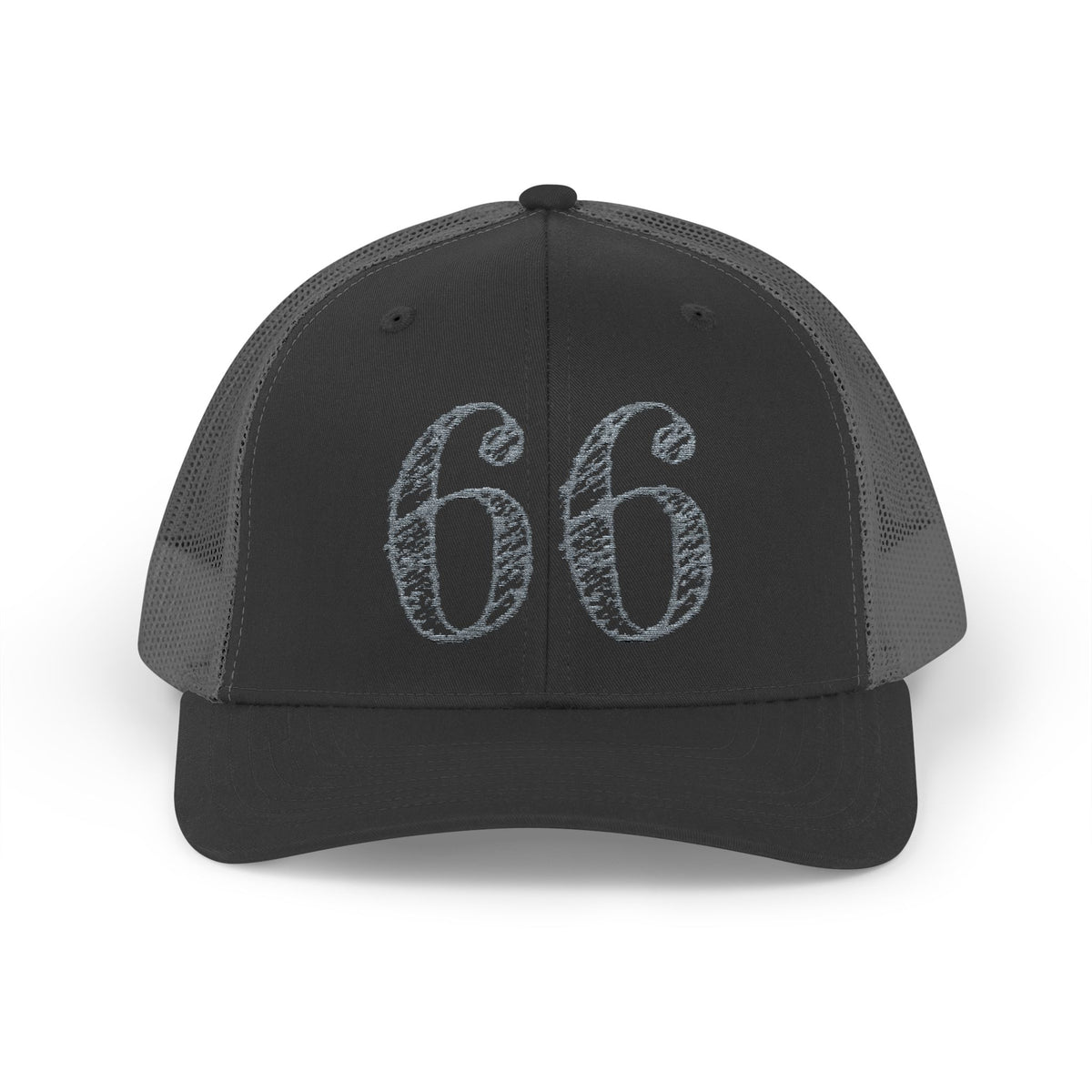 66% Snapback Trucker Hat in Black / Charcoal | 66 Percent