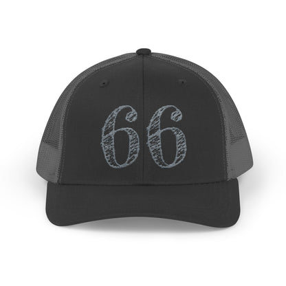 66% Snapback Trucker Hat in Black / Charcoal | 66 Percent