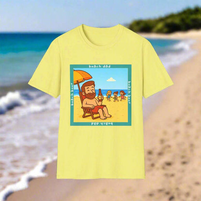 Beach Dad Beach Beer Cotton Tee - 66 Percent