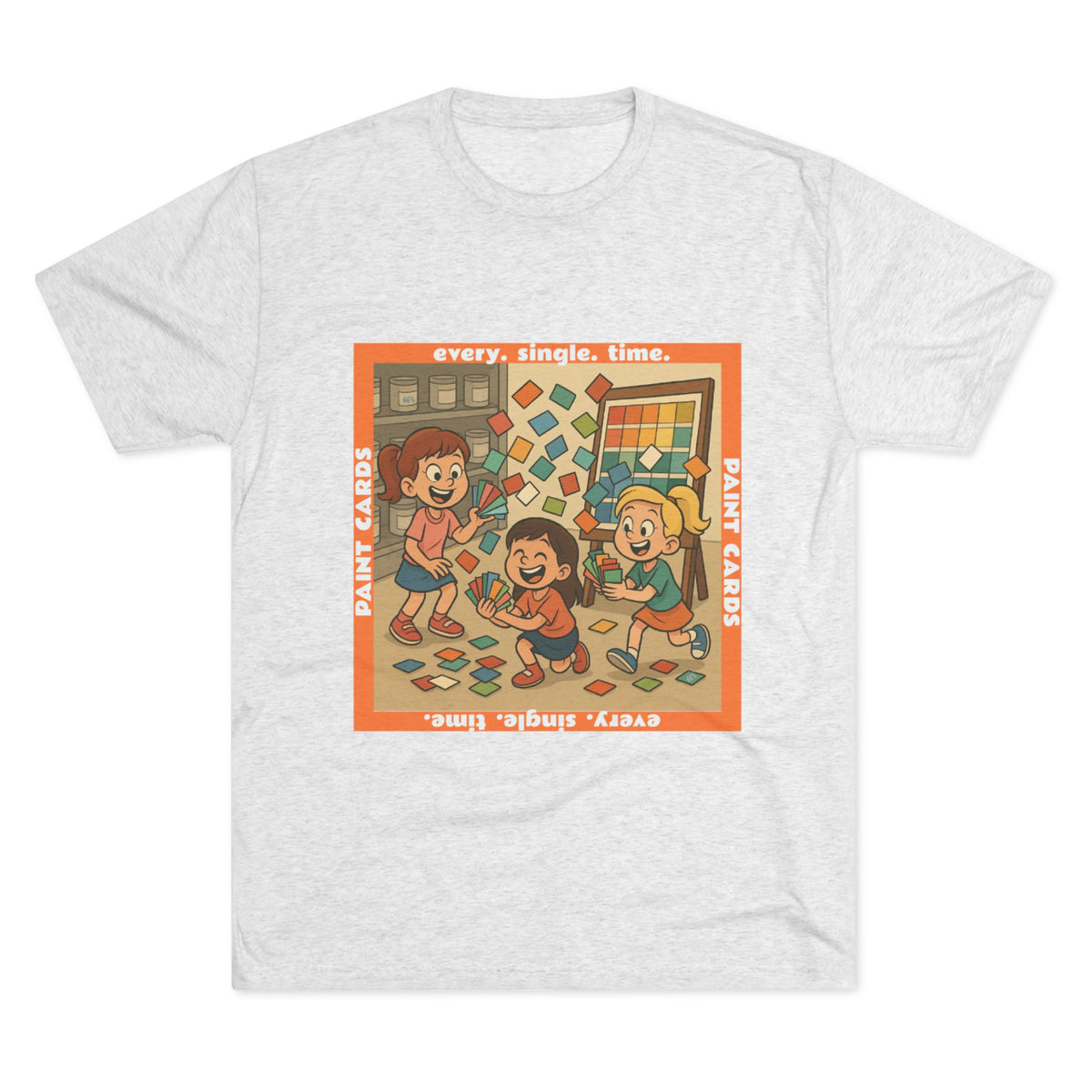 Paint Cards Tri-Blend T-shirt in Tri-Blend Heather White | 66 Percent