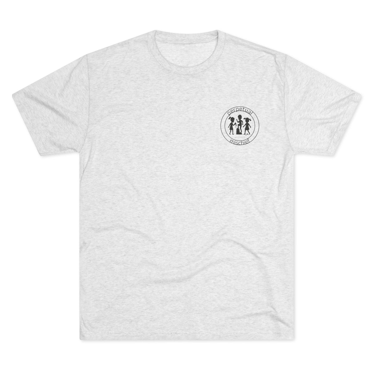 Perpetual Mischief Tri-Blend T-shirt in Tri-Blend Heather White | 66 Percent