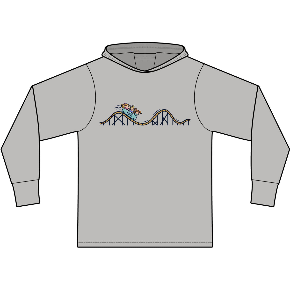 Roller Coaster Lightweight Hoodie in Aluminum Grey | 66 Percent
