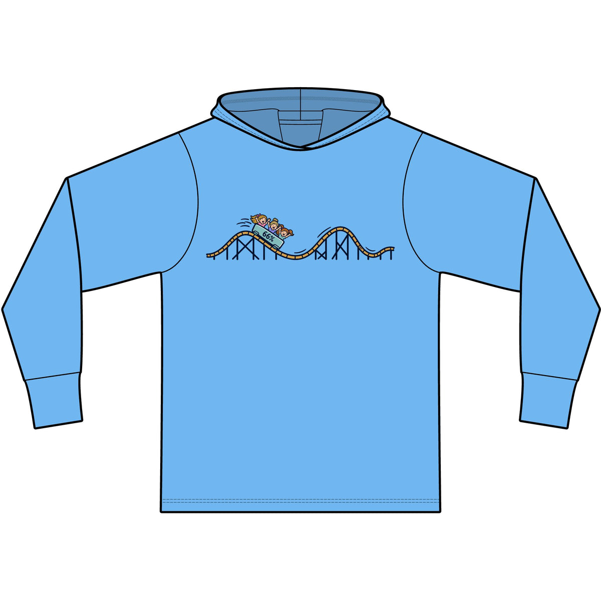 Roller Coaster Lightweight Hoodie in Azure Blue | 66 Percent