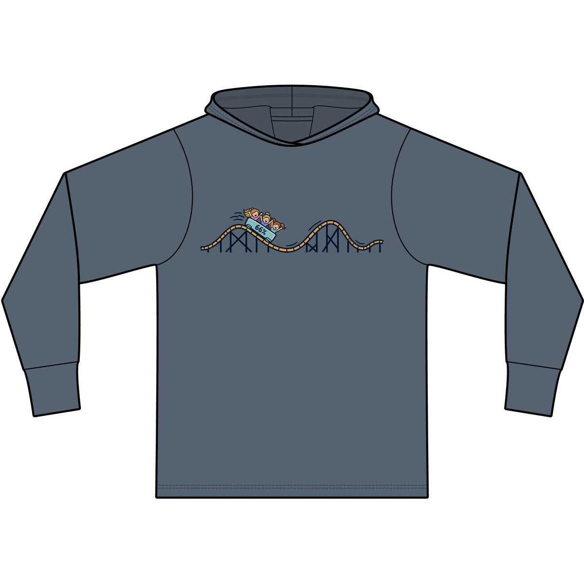 Roller Coaster Lightweight Hoodie in Rebel Blue | 66 Percent