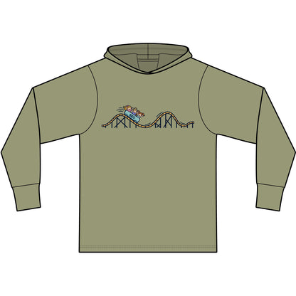Roller Coaster Lightweight Hoodie in Olive You Green | 66 Percent