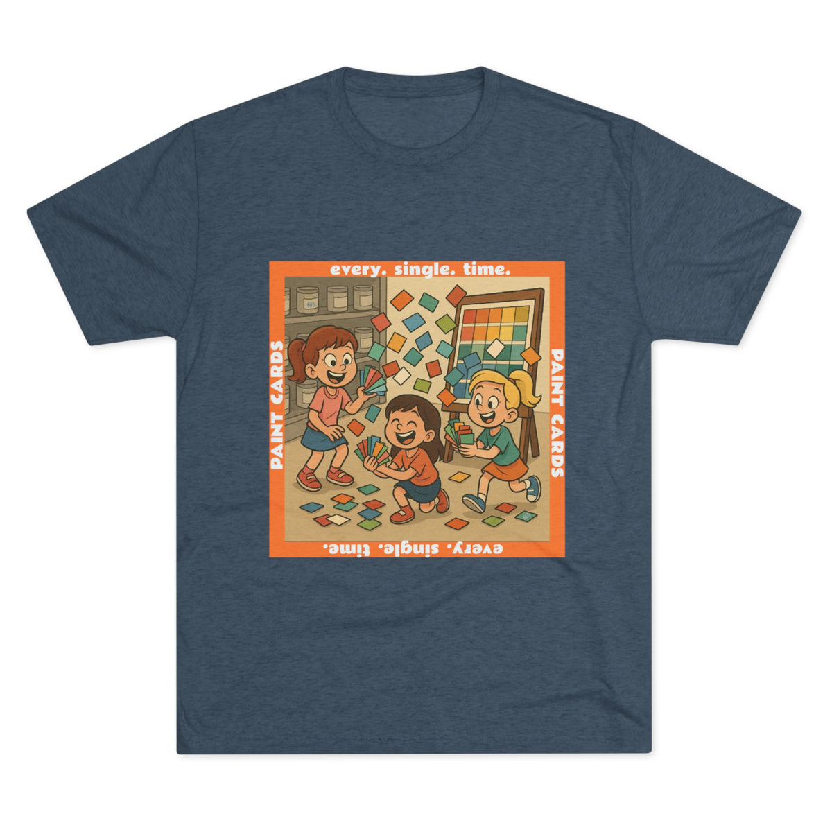 Paint Cards Tri-Blend T-shirt in Tri-Blend Indigo | 66 Percent
