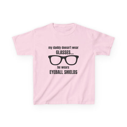 Eyeball Shields Daddy Kids T-shirt in Light Pink | 66 Percent