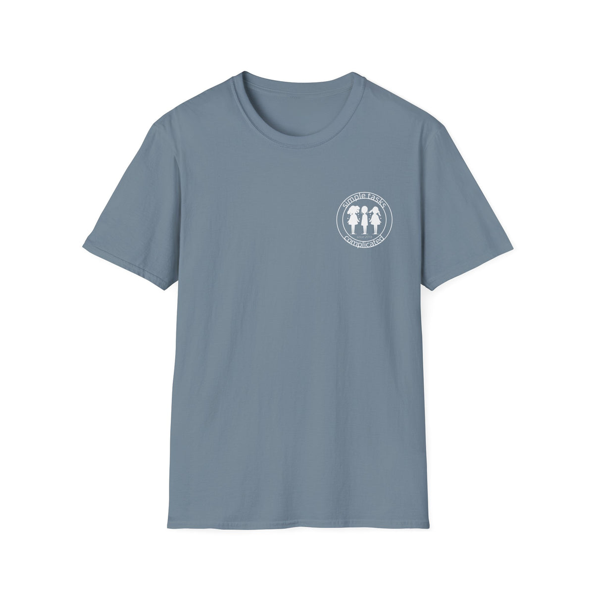 Simple Tasks Complicated - Small Logo Cotton T-shirt in Stone Blue | 66 Percent