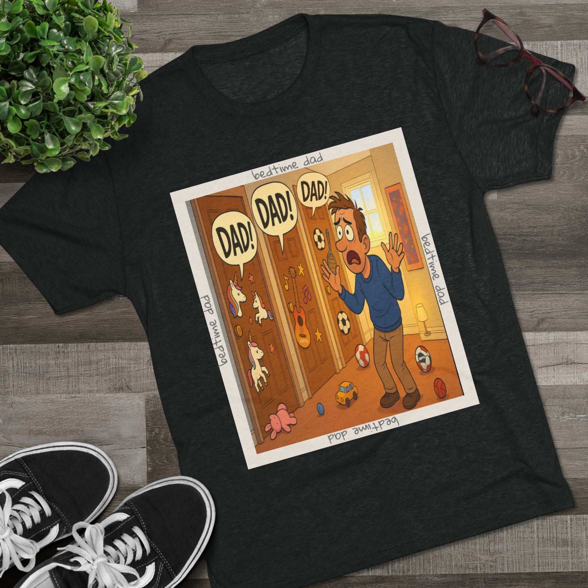 “DAAAD!” on repeat. This 66% tee is for every dad who’s survived the bedtime boss level — barely. Worn out, proud, and still undefeated.