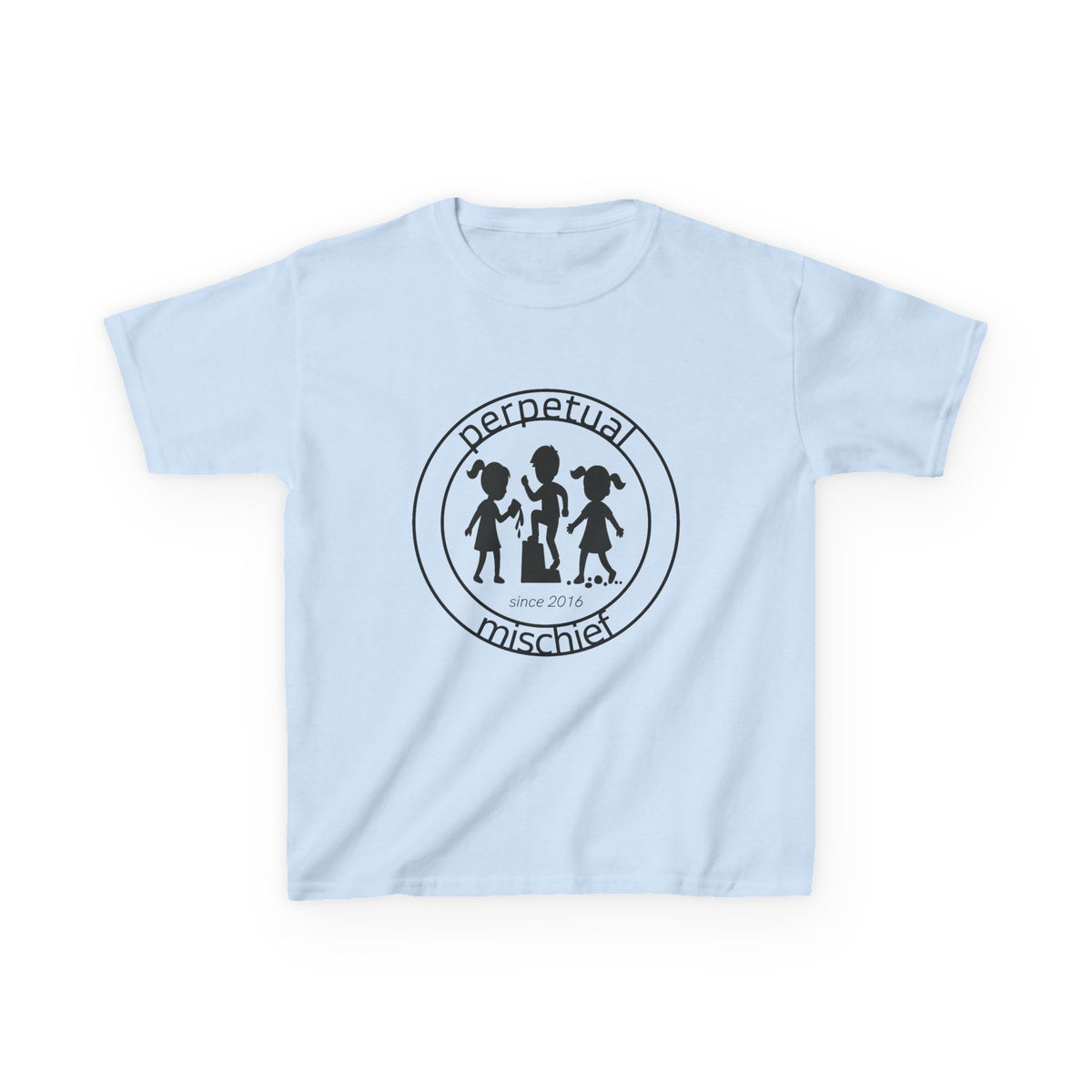 Perpetual Mischief Kids T-shirt in Light Blue | 66 Percent