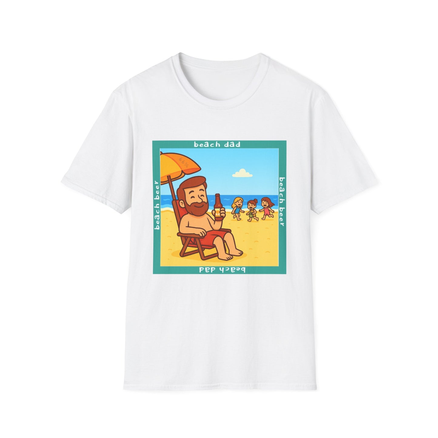 Beach Dad Beach Beer Cotton Tee - 66 Percent