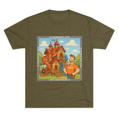 Overboard Dad Playhouse Tri-Blend T-shirt in Tri-Blend Military Green | 66 Percent