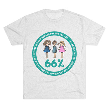 Original Design 3 Girls Tri-Blend T-shirt in Tri-Blend Heather White | 66 Percent