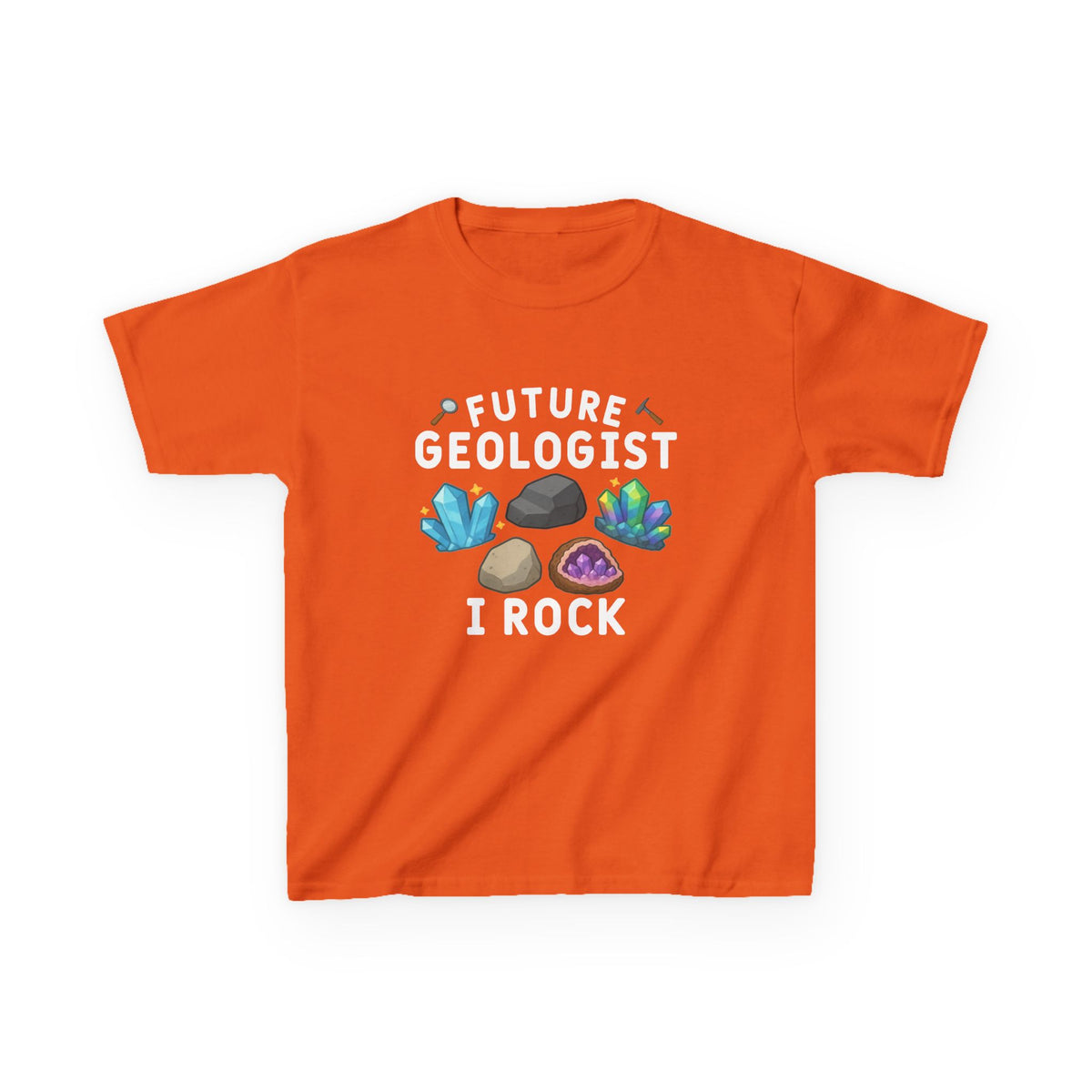 Future Geologist "I ROCK" Kids T-shirt in Orange | 66 Percent