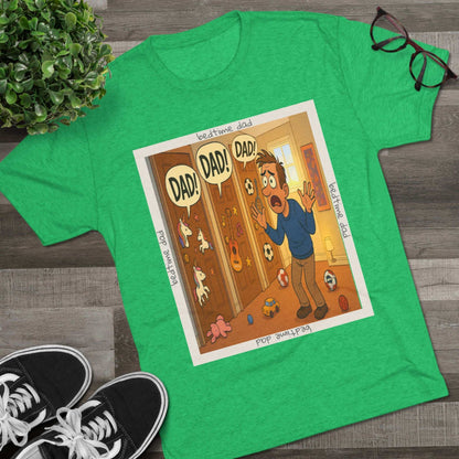 “DAAAD!” on repeat. This 66% tee is for every dad who’s survived the bedtime boss level — barely. Worn out, proud, and still undefeated.