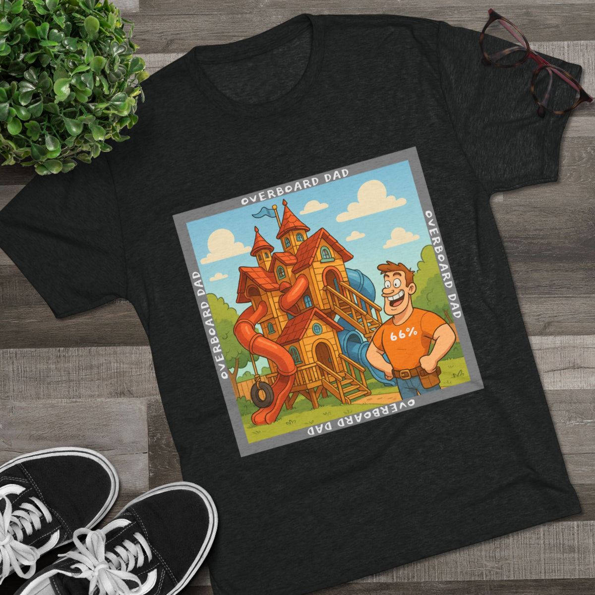Overboard Dad Playhouse Tri-Blend Tee product view 19 - 66 Percent