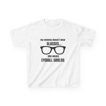 Eyeball Shields Mommy Kids T-shirt in White | 66 Percent