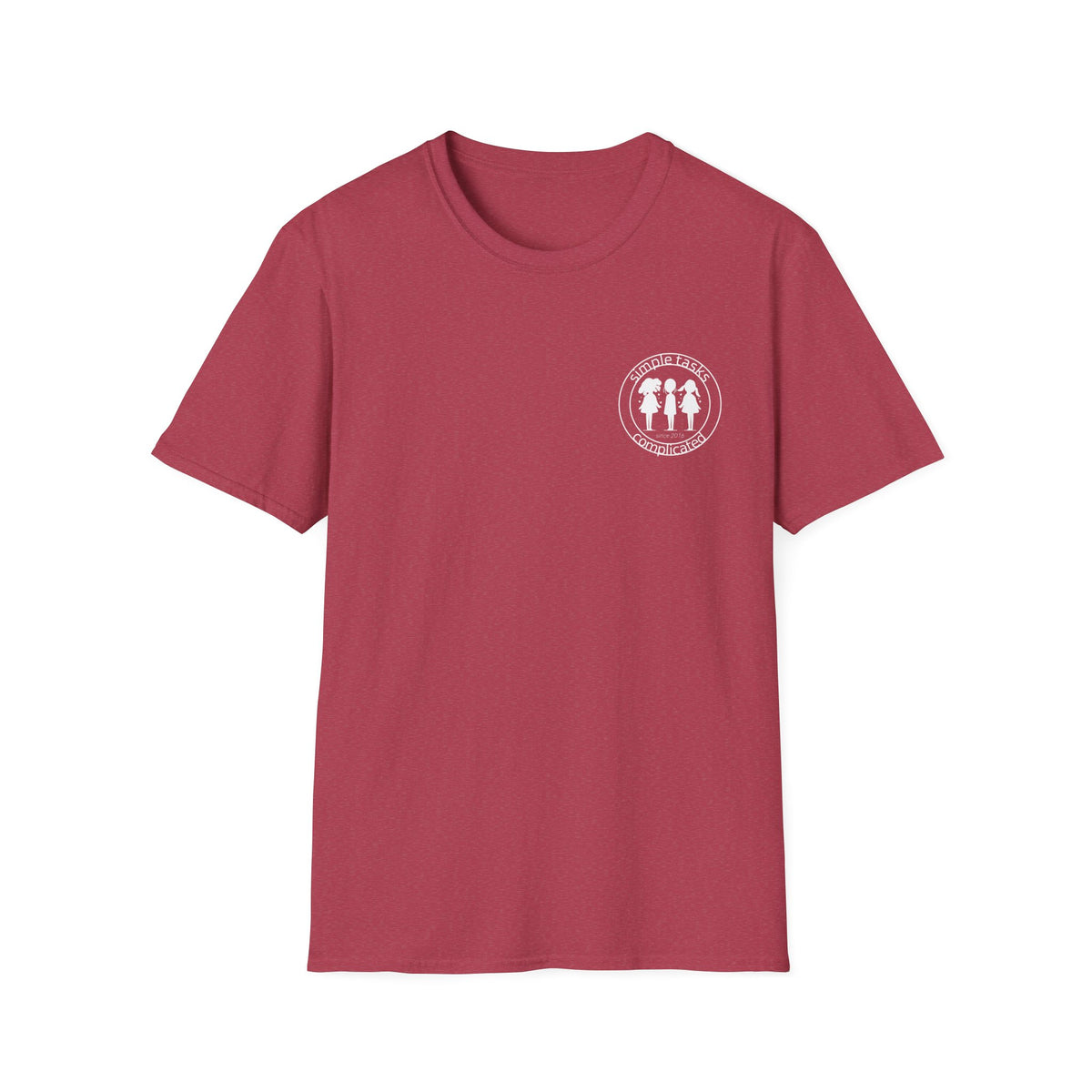 Simple Tasks Complicated - Small Logo Cotton T-shirt in Heather Cardinal | 66 Percent