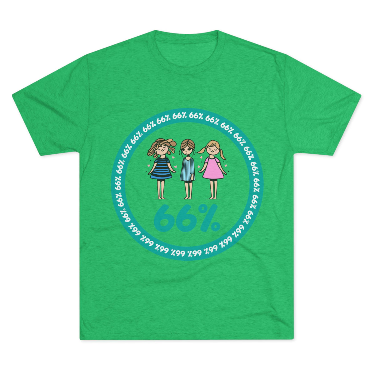 Original Design 3 Girls Tri-Blend T-shirt in Tri-Blend Envy | 66 Percent