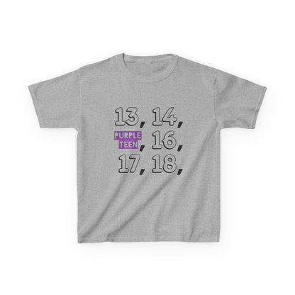 Gray t-shirt with numbers and text on a white background