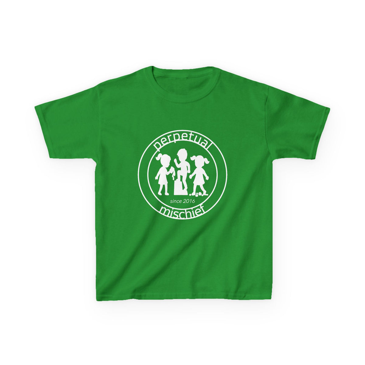Perpetual Mischief Kids T-shirt in Irish Green | 66 Percent