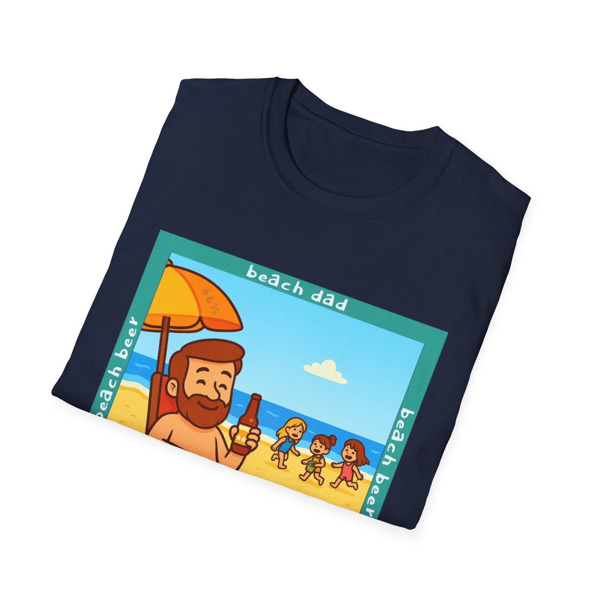 Beach Dad Beach Beer Cotton Tee - 66 Percent