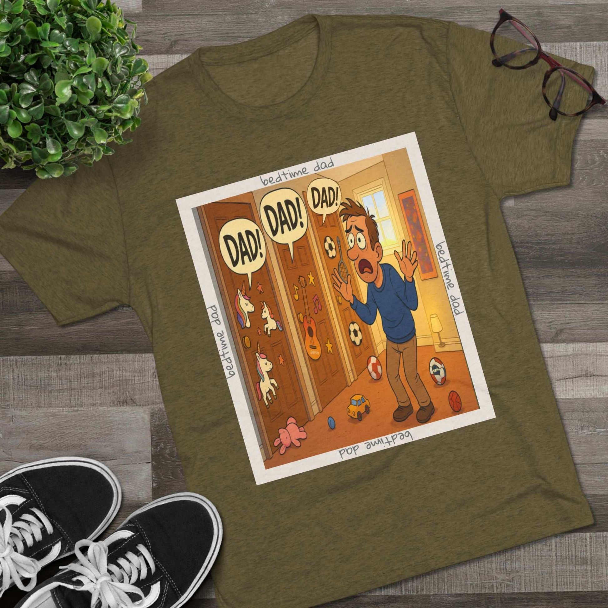 “DAAAD!” on repeat. This 66% tee is for every dad who’s survived the bedtime boss level — barely. Worn out, proud, and still undefeated.