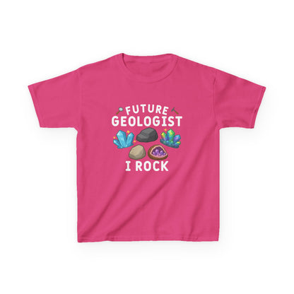 Future Geologist "I ROCK" Kids T-shirt in Heliconia | 66 Percent