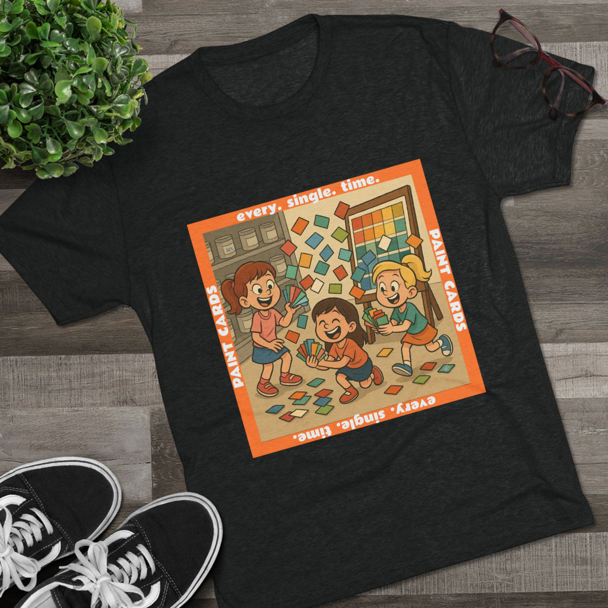 Paint Cards Tri-Blend T-shirt in Tri-Blend Vintage Black | 66 Percent