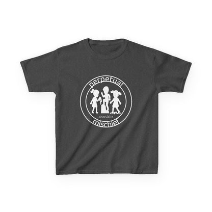 Perpetual Mischief Kids T-shirt in Dark Heather | 66 Percent