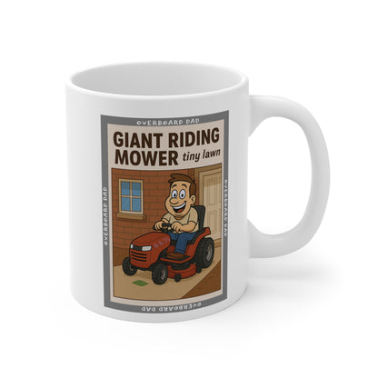 Overboard Dad 66% Lawn Mower Words Ceramic Mug